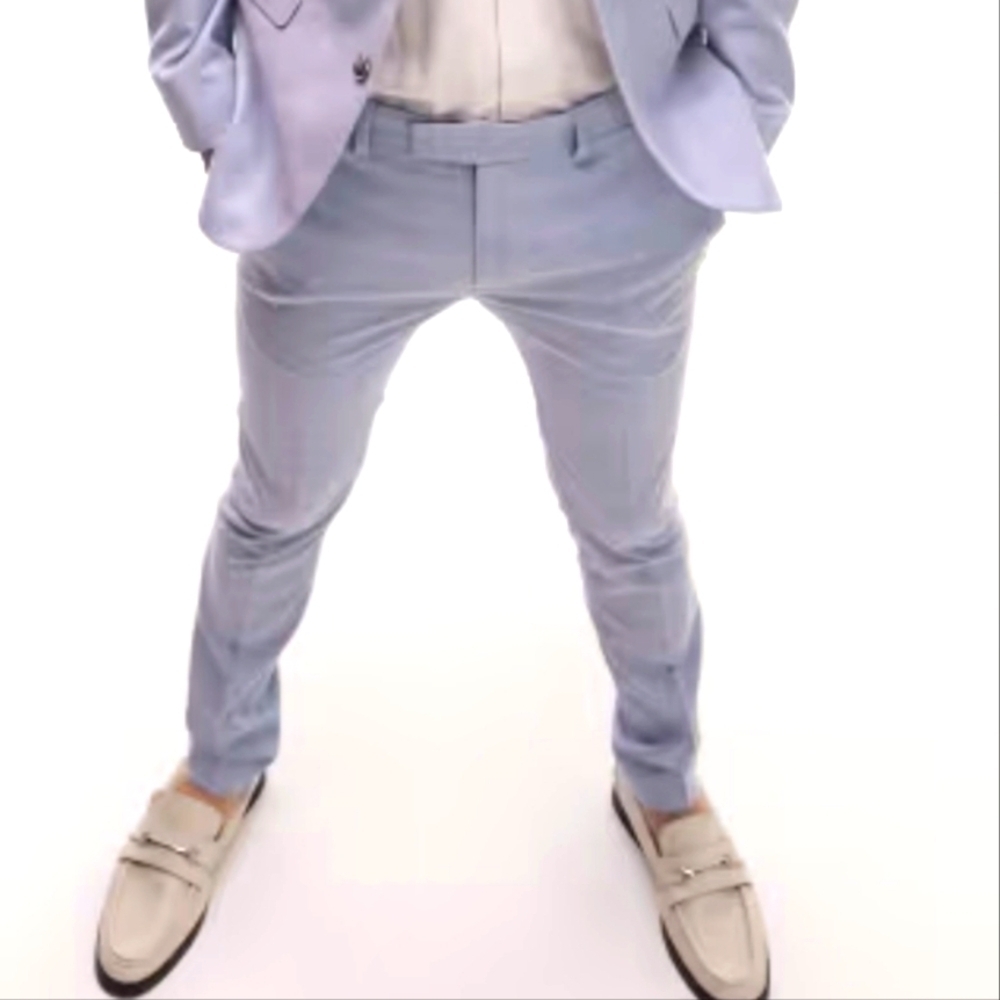 Dress Suit Pants Skinny Light Blue
